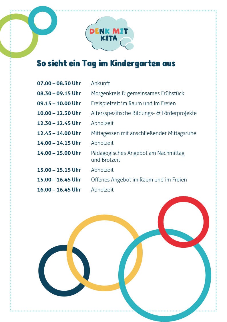 Tagesablauf im Kindergarten