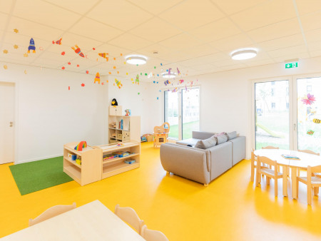 Gruppenraum der Kindergartengruppe in der Denk mit Kita Nürnberg Nordbahnhof