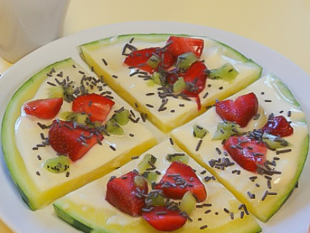 Wassermelonenpizze für Kinder